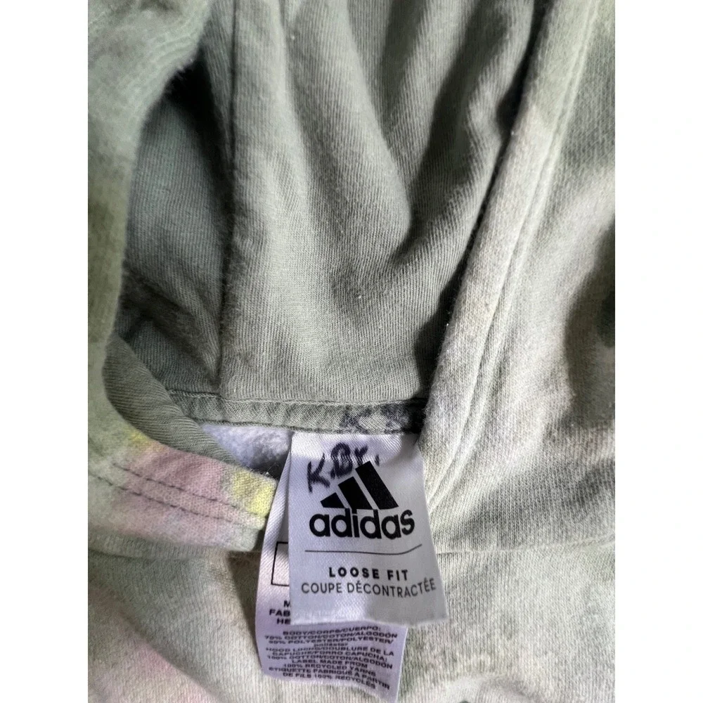 Adidas Hoodie‎ Youth XL Green Tie Dye Good Loose Fit Fleece Logo Sweatshirt